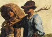 Jean Francois Millet Detail of People go to work painting